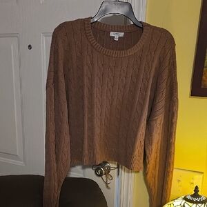 Croft & Barrow Cable Knit Sweater in Tan